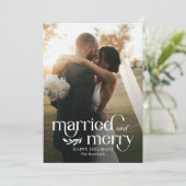 新結婚した婚メリー写真ホリデーカード シーズンカード (スタンド正面)