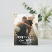新結婚した婚メリー写真ホリデー葉書 シーズンポストカード (スタンド正面)