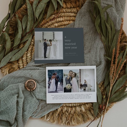 新結婚した年のセージ | エレガントなウェディングホリデー シーズンカード
