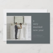 新結婚した年のセージ | エレガントなウェディングホリデー シーズンカード (正面)