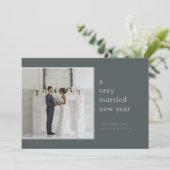 新結婚した年のセージ | エレガントなウェディングホリデー シーズンカード (スタンド正面)