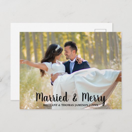 新結婚した規の写結婚真はがき ポストカード (正面/裏面)