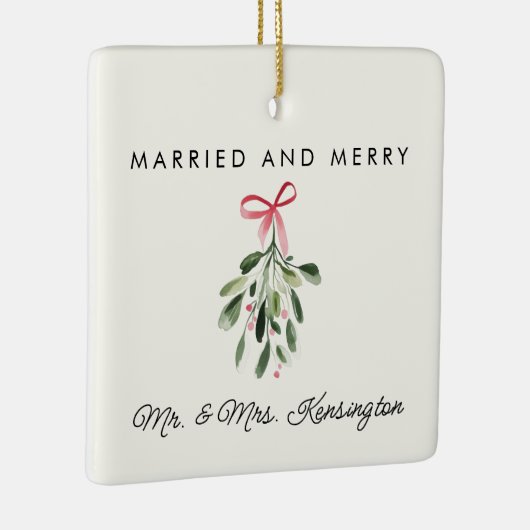 新結婚した規メリーパーソナライズされた写真 セラミックオーナメント (右)
