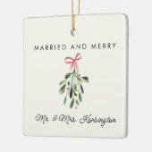 新結婚した規メリーパーソナライズされた写真 セラミックオーナメント (左)