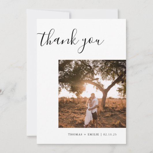新結婚し結婚したい3人の写真客 サンキューカード (正面)