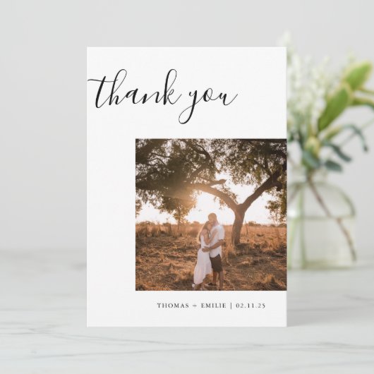 新結婚し結婚したい3人の写真客 サンキューカード (スタンド正面)