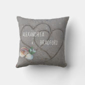 新結婚パーソナライズされたビーチハートギフト記念 クッション (裏面)