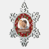 新結婚人のミセス スノーフレークピューターオーナメント (右)