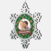 新結婚人のミセス スノーフレークピューターオーナメント (右)