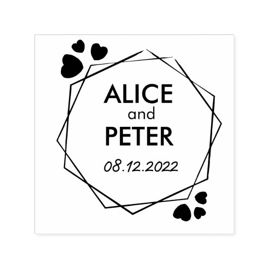 新結婚名、カスタム新郎新婦 セルフインキングスタンプ (デザイン)