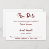 新結婚日付Green Burgundy発表 招待状 (正面/裏面)