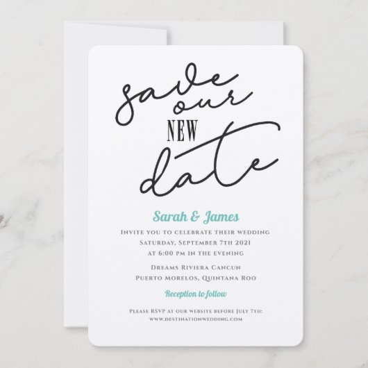 新結婚日救延期 招待状 (正面)