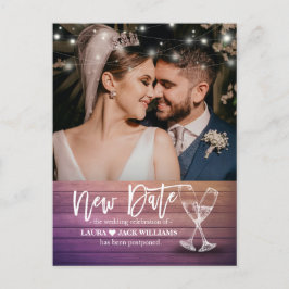 新結婚期日の延期変更 案内ポストカード