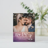 新結婚期日の延期変更 案内ポストカード (スタンド正面)