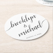 新結婚郎新婦の手書き ラウンドペーパーコースター (アングル)