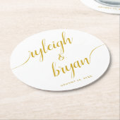 新結婚郎新婦の手書き ラウンドペーパーコースター (アングル)