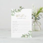 新緑と白い花の花嫁と花婿への願い エンクロージャーカード (スタンド正面)