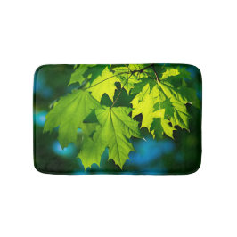 新緑のカエデ葉メ バスマット