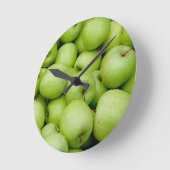 新緑のリンゴ ラウンド壁時計 (傾斜)
