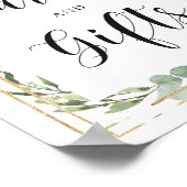 新緑の多肉植物の花のカードとギフトサイン ポスター (角)