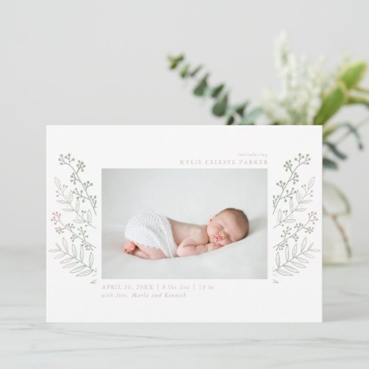 新緑の数々の写真誕生のお知らせ 案内状 (スタンド正面)