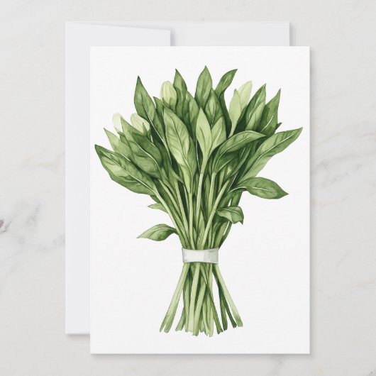 新緑の水の色結婚の花束 招待状 (正面)