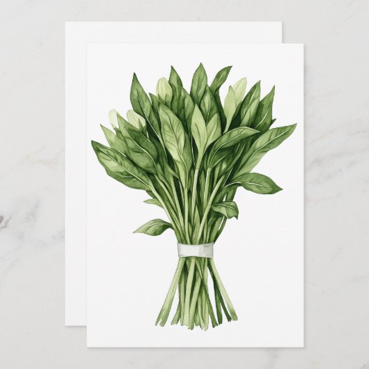 新緑の水の色結婚の花束 招待状 (正面/裏面)