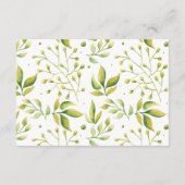 新緑の葉付き植物の囲結婚いカード エンクロージャーカード (裏面)