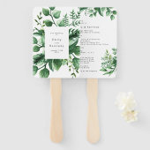 新緑の葉付き結婚植物 ハンドファン (正面&裏面)