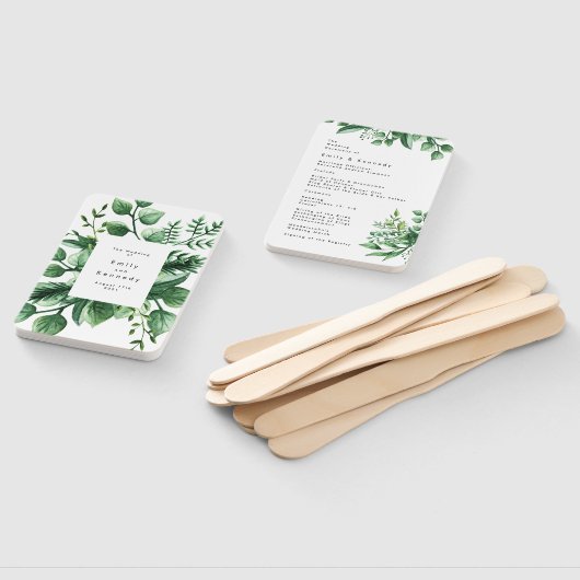 新緑の葉付き結婚植物 ハンドファン (組立なし)