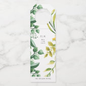 新緑の葉付き結婚植物 ボトルネックタグ (正面)
