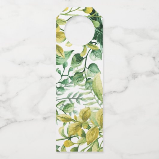新緑の葉付き結婚植物 ボトルネックタグ (裏面)