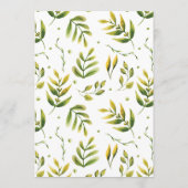 新緑の葉付き結婚植物 メニュー (裏面)