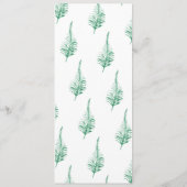 新緑モダンの水の色結婚の プログラム (裏面)