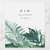 新緑モダンの水の色結婚の ワインラベル (シングルラベル)