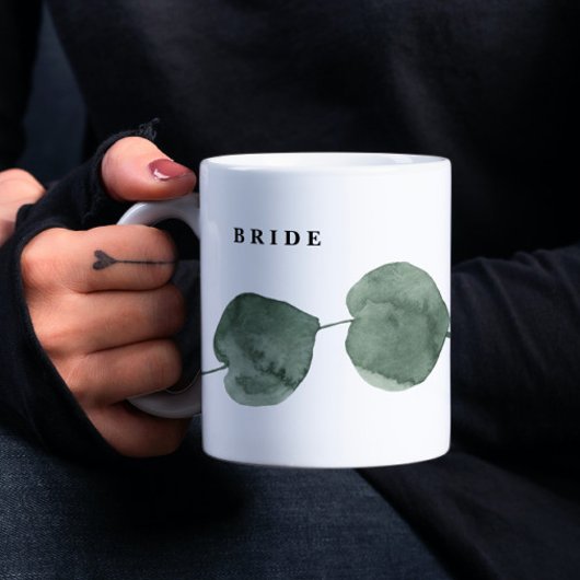 新緑モダン水彩花嫁 コーヒーマグカップ