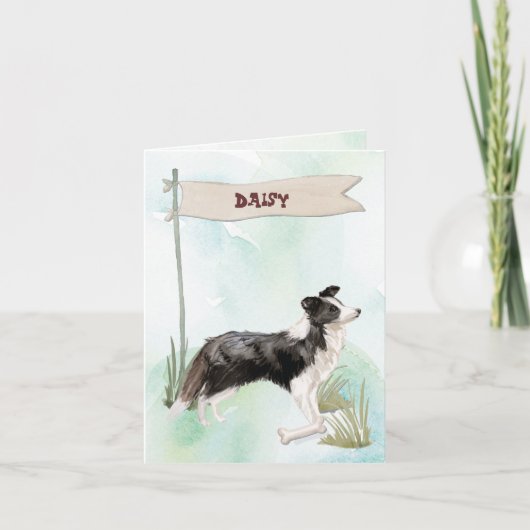 新縁ど犬のコリーおめでとう ノートカード (正面)