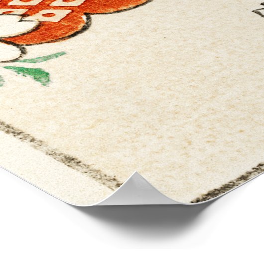 新美寿会の花柄 ポスター (角)