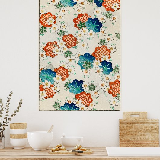 新美寿会の花柄 ポスター (キッチン)