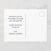 新聞おもしろいのカスタム写真は日付を保存 インビテーションポストカード (裏面)