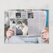 新聞おもしろいのカスタム写真は日付を保存 インビテーションポストカード (正面)