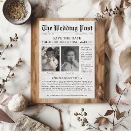 新聞おもしろいのユニーク子供が日付を保存結婚する 招待状