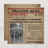 新聞おもしろい誕生日招待状 招待状 (正面/裏面)