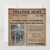 新聞おもしろい誕生日招待状 招待状 (正面)