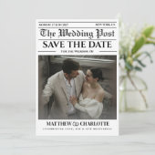 新聞でお知らせする結婚式の日取りカード (スタンド正面)