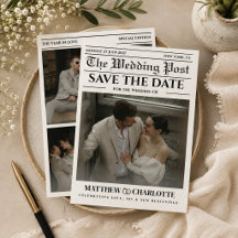 新聞でお知らせする結婚式の日取りカード