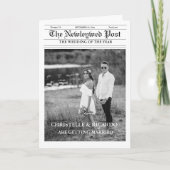 新聞での結婚発表のスケジュール&プログラムのインフォグラフィック 招待状 (正面)