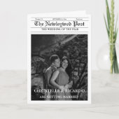 新聞での結婚発表のスケジュール＆プログラムのインフォグラフィック 招待状 (正面)