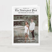 新聞での結婚発表のスケジュール&プログラムのインフォグラフィック 招待状 (正面)