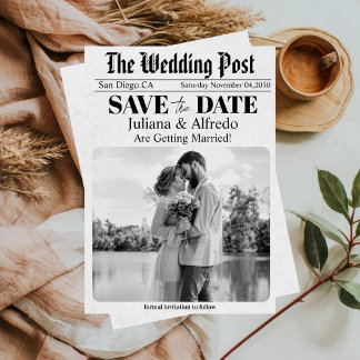 新聞でユニークな写真を保存しよう - 結婚式の日を記録に残そう セーブザデート